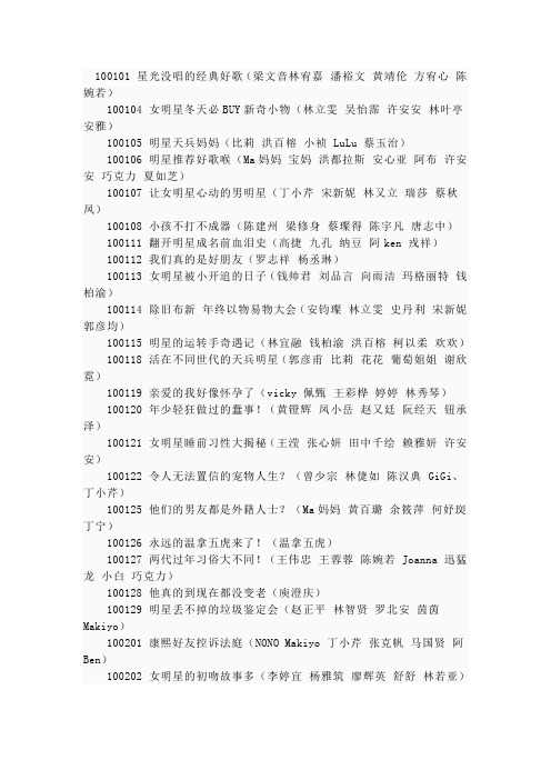 康熙来了每期标题和来宾姓名