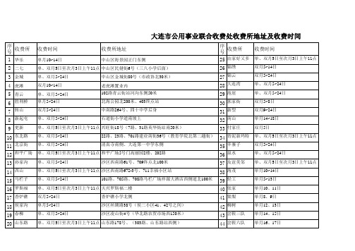 大连联合收费处地址及办公时间