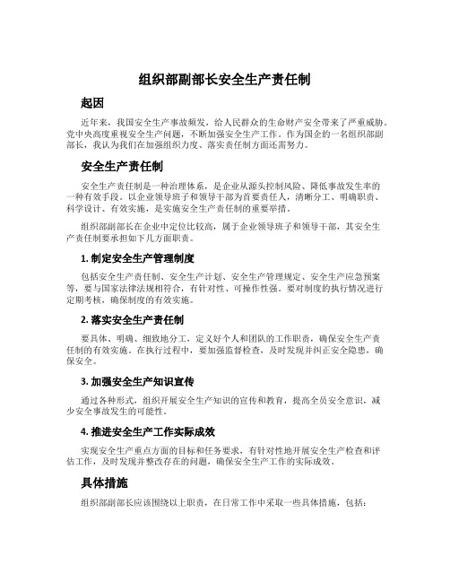 组织部副部长安全生产责任制