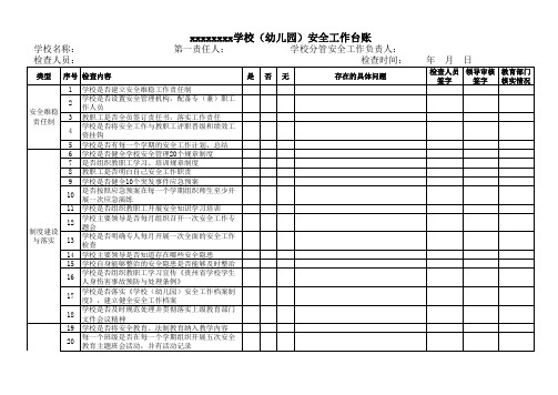 安全工作排查台账