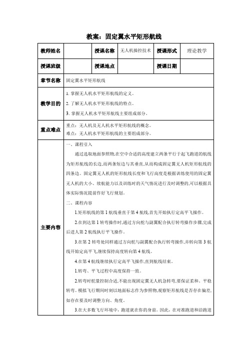 无人机操控技术 教案8：固定翼水平矩形航线