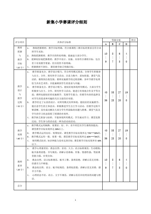 赛课评分细则