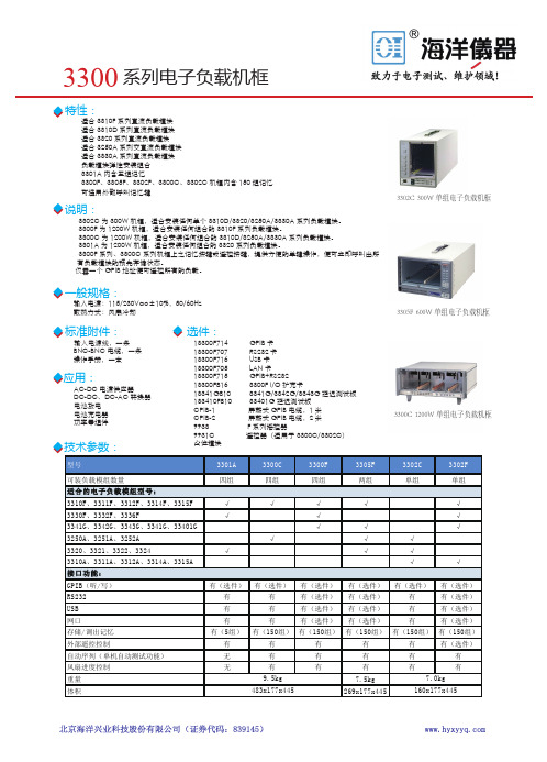 (@未提供品牌名称@) 3300 系列电子负载机框商品参考手册说明书