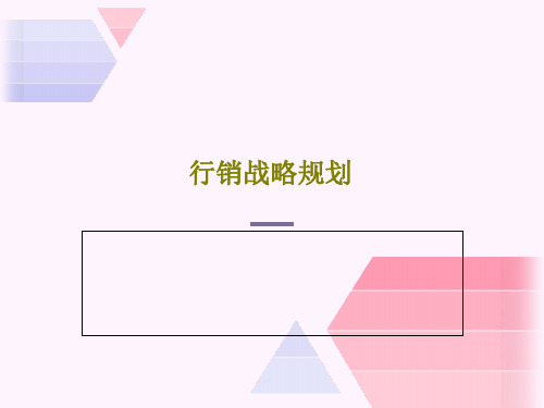 行销战略规划45页PPT