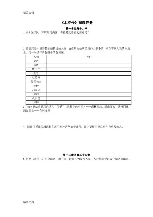 《水浒传》阅读任务演示教学