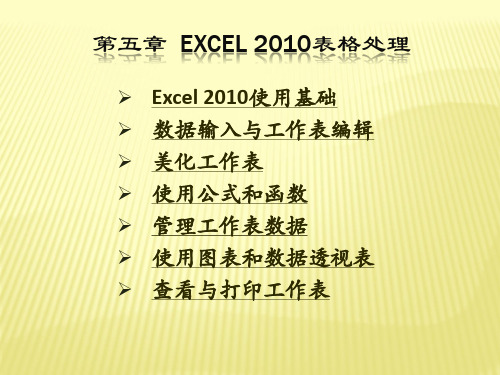 Excel 2010使用基础