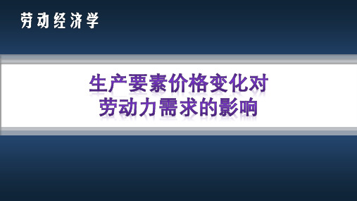 劳动力需求—长期劳动力需求(劳动经济学课件)