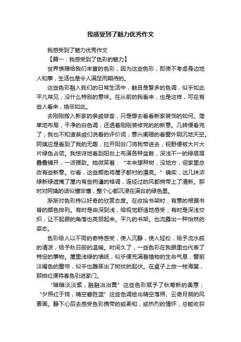 我感受到了魅力优秀作文