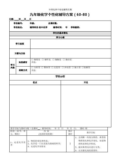 中考化学个性化辅导方案【精选文档】