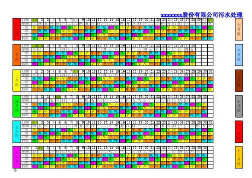 2014年倒班表四班三倒