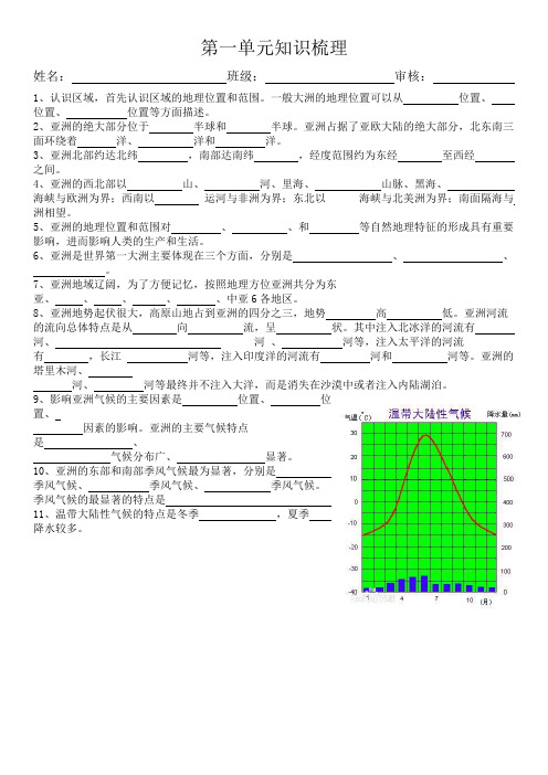 人教版七年级地理第一章知识梳理