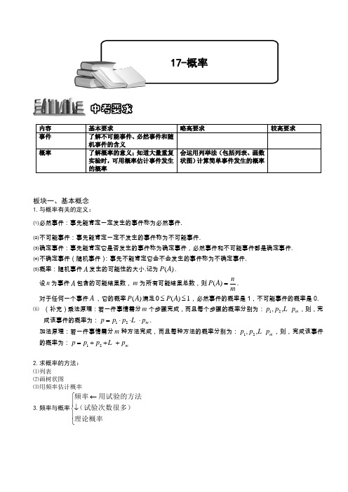 17概率.讲义学生版