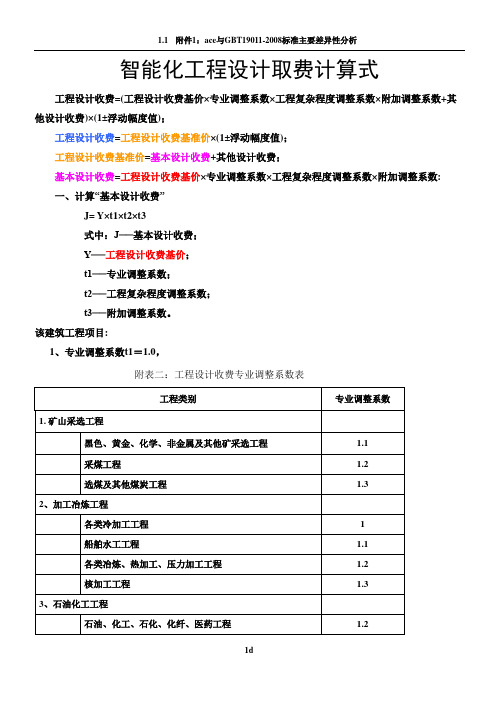 智能化工程设计取费标准