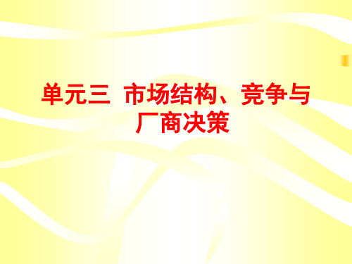 市场结构竞争与厂商决策讲义