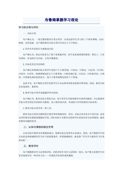 布鲁姆掌握学习理论