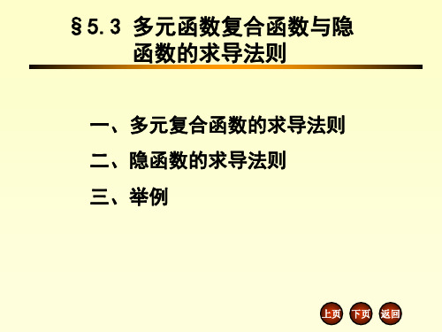 5.3 多元复合函数与隐函数的求导法则