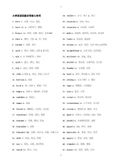 大学英语四级最新必背核心单词.pdf