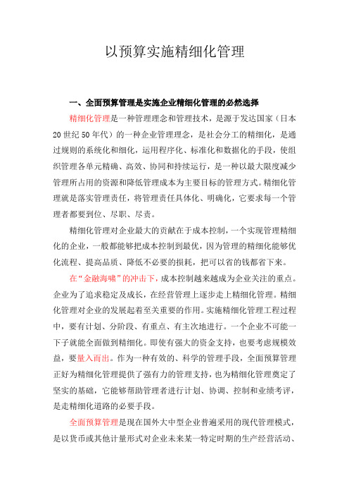 以预算实施精细化管理
