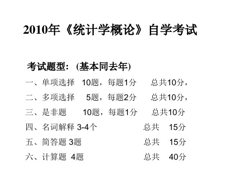 2010年统计自考辅导