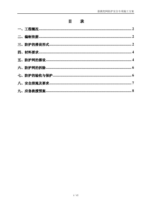 悬挑兜网防护安全专项施工方案