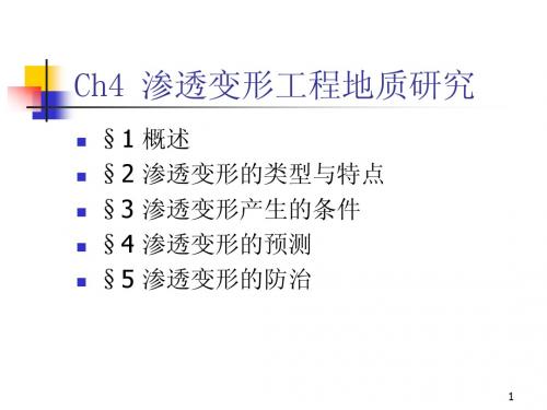 工程地质学课件   第四章  渗透变形工程地质研究