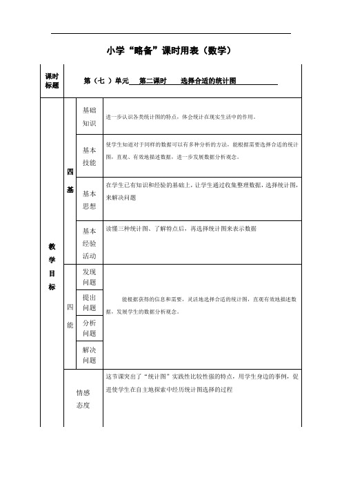 数学六年级上册第七单元《选择合适的统计图》简案