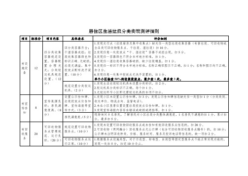 居住区生活垃圾分类实效测评细则