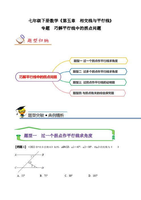 专题：巧解平行线中的拐点问题(原卷版) 