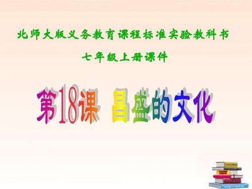 山东省中学七年级历史上册《第18课 昌盛的文化》课件 北师大版