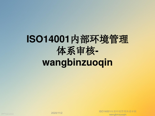 ISO14001内部环境管理体系审核wangbinzuoqin