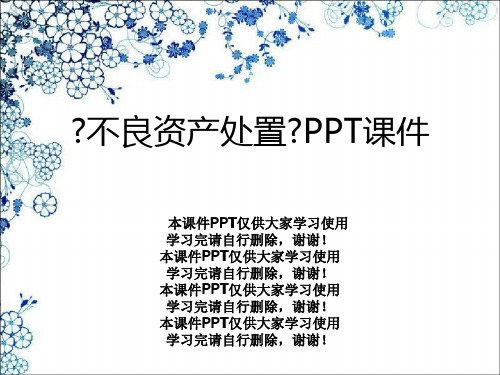 《不良资产处置》PPT课件