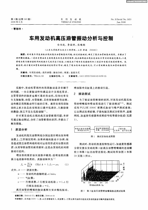 车用发动机高压油管振动分析与控制