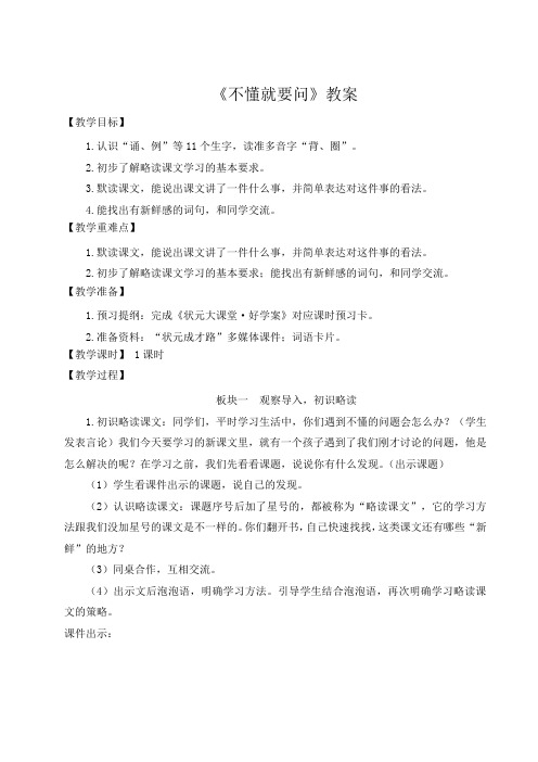 《不懂就要问》教案