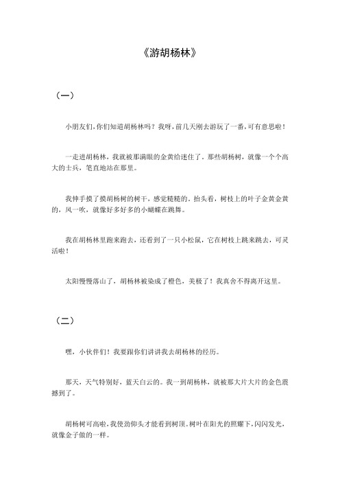 游胡杨林作文600字