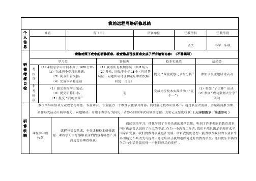 2013年国培网络研修总结模版