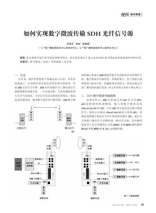 如何实现数字微波传输SDH光纤信号源