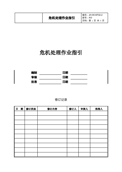 房地产客服管理—危机处理作业指引