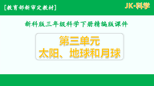 新教科版三年级科学(下)课件第三单元太阳、地球和月球全套