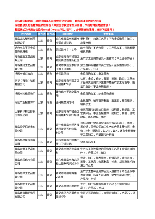 新版山东省加工金银首饰工商企业公司商家名录名单联系方式大全23家