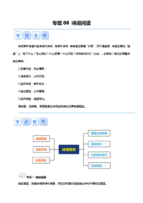 专题06 诗词鉴赏【寒假自学课】2024年八年级上册语文寒假提升学与练(统编版)