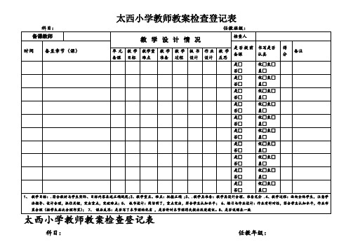 教师备课情况检查表