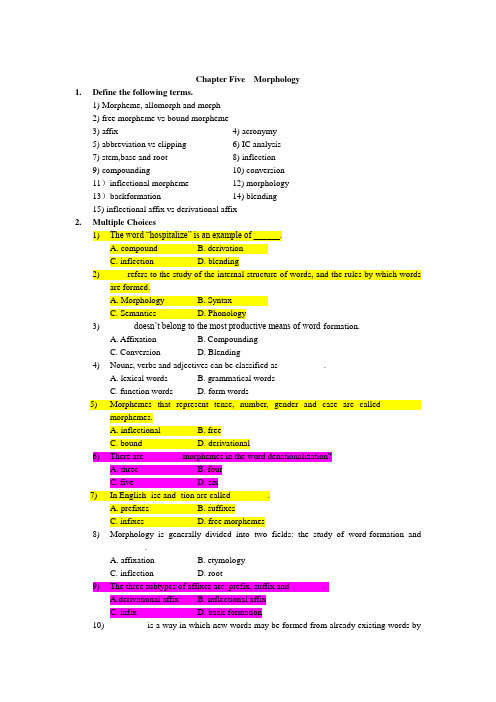 Chapter 5  Morphology