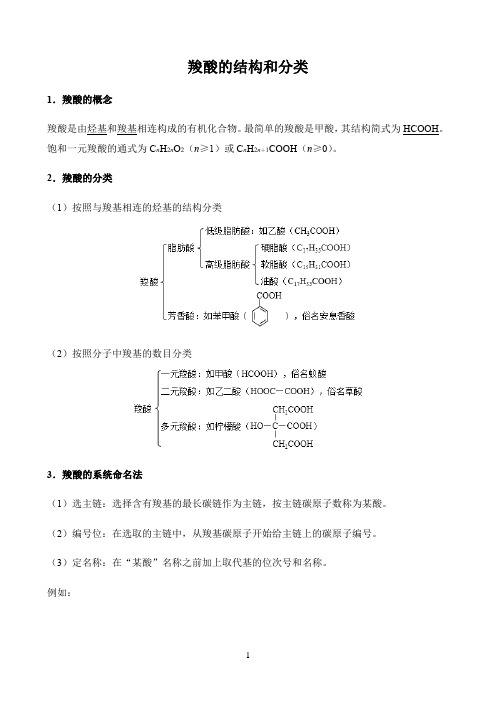 新课标高中化学人教版选择性必修123册知识解析〖羧酸的结构和分类〗