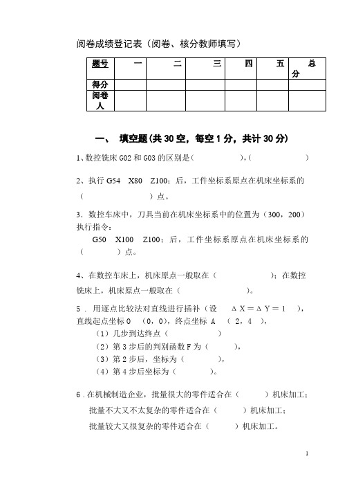 《数控机床》考试试题B