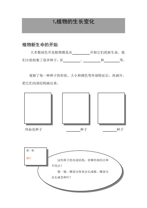 种植单元学生记录表格参考