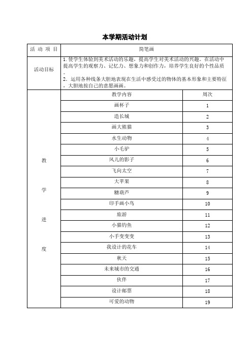 小学生简笔画社团活动记录