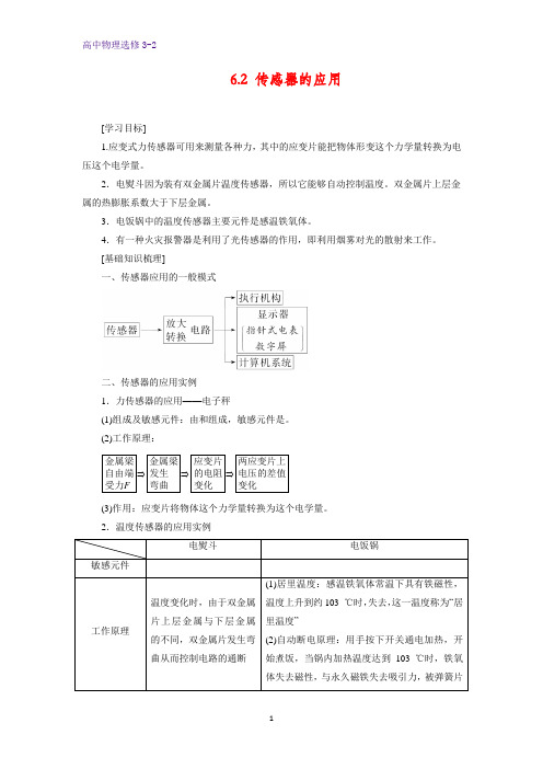 高中物理选修3-2学案5：6.2传感器的应用