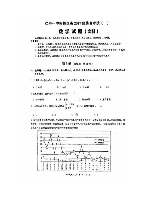 四川省仁寿第一中学校南校区2020届高三仿真模拟数学(文)含答案
