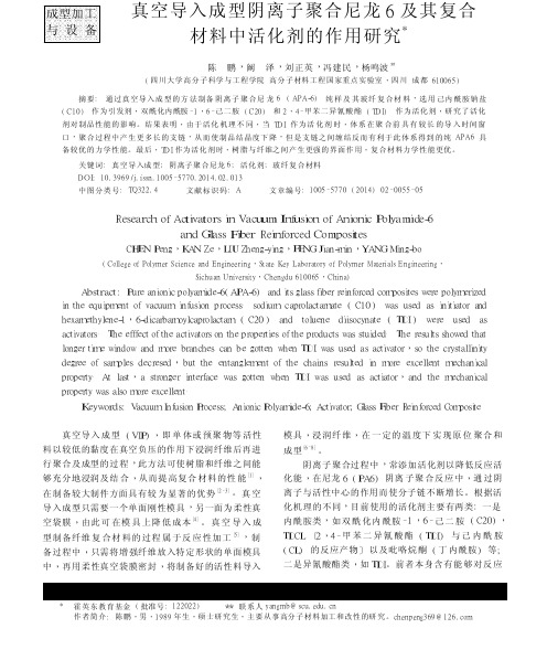 真空导入成型阴离子聚合尼龙6及其复合材料中活化剂的作用研究