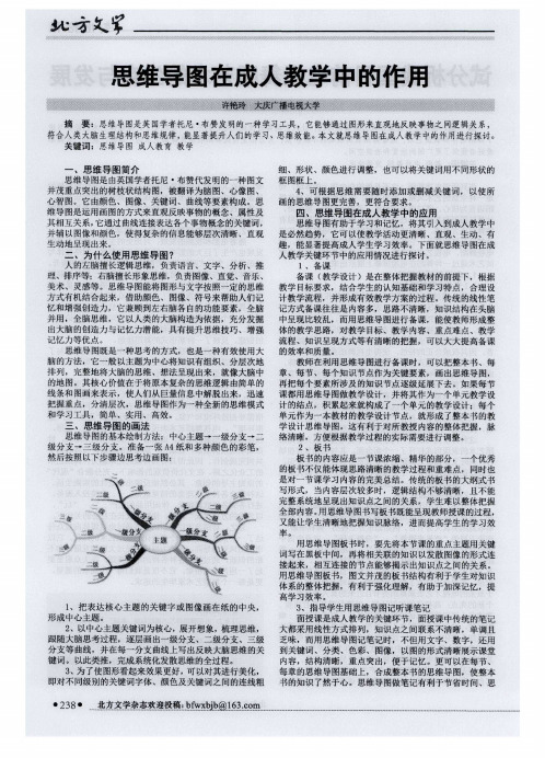 思维导图在成人教学中的作用